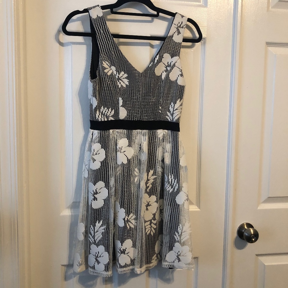 Francesca's Black and White Embroidered Dress